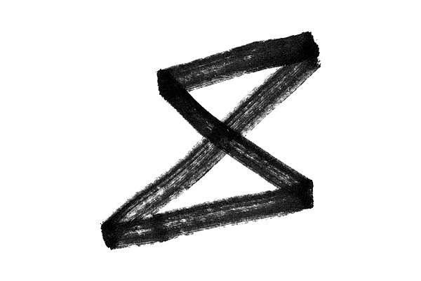Black-and-white handwritten digit 8 with brushstroke texture